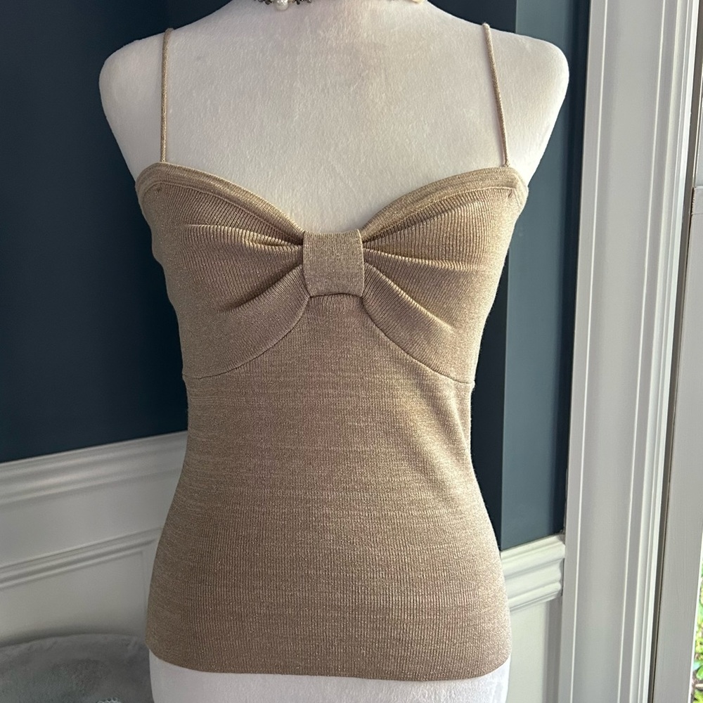 HEARTLOOM Women's Shimmery Gold Camisole Top